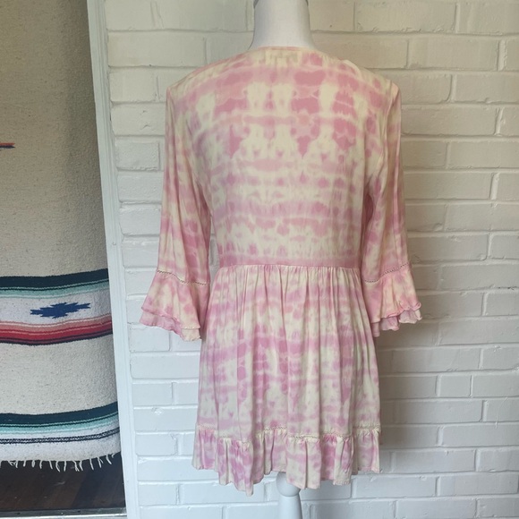 Julie Brown NYC Cool Whip Rocky Dress Pink 3/4 Sleeve Casual Resort Size Large - Picture 7 of 15